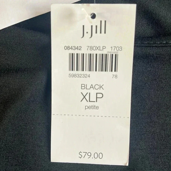 NWT JJill Stretch Knit Long Tunic Top Womens XL Petite Black Lagenlook Comfort - Picture 4 of 17